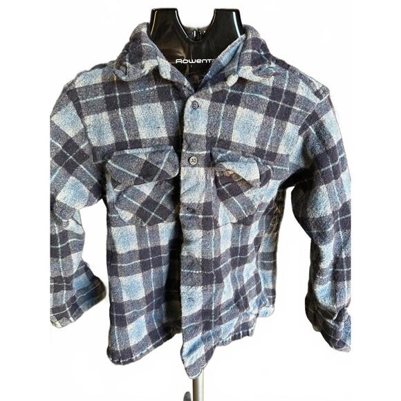 Pendleton Blue Gray Plaid Wool Shirt Jacket L - Picture 1 of 4